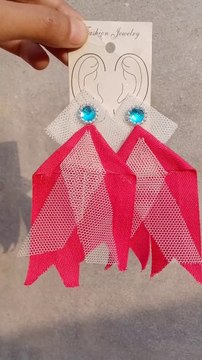 diy fabric earrings #creativefatimaakram #handmade #jewqelry #earrings