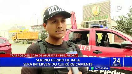 Puente Piedra: Sereno baleado en la cara durante un asalto será operado hoy