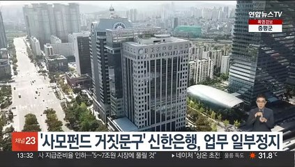 '사모펀드 거짓문구' 신한은행, 업무 일부정지