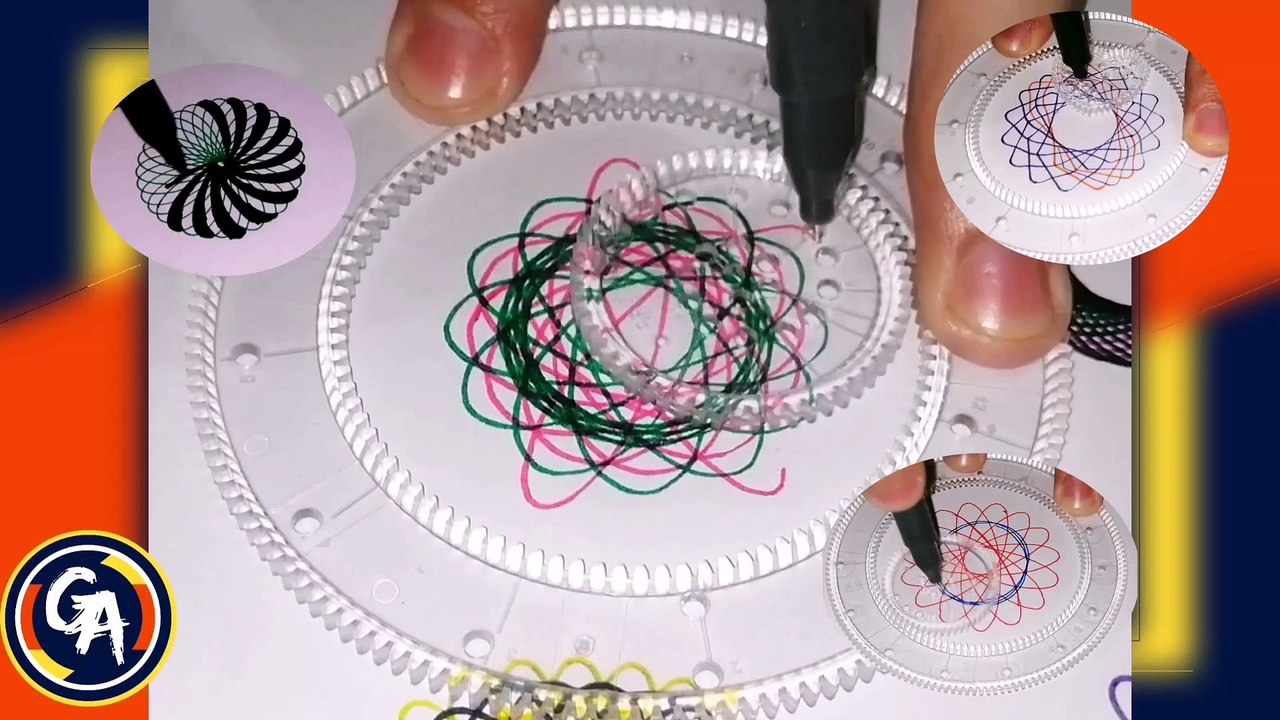 DIBUJANDO con espirógrafo VIDEO #1. (6 mandalas). DRAWING with a ...