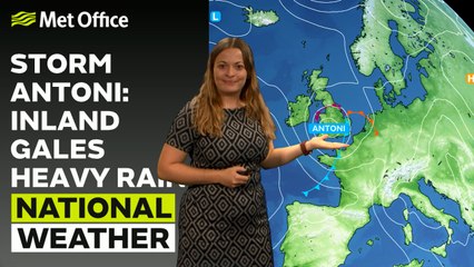Met Office Afternoon Weather Forecast 05/08/2023 - Wet and windy conditions