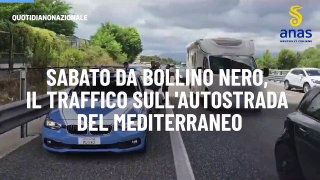 Sabato da bollino nero, il traffico sull'Autostrada del Mediterraneo