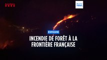 Espagne: le vent empêche la stabilisation de l'incendie à la frontière avec la France