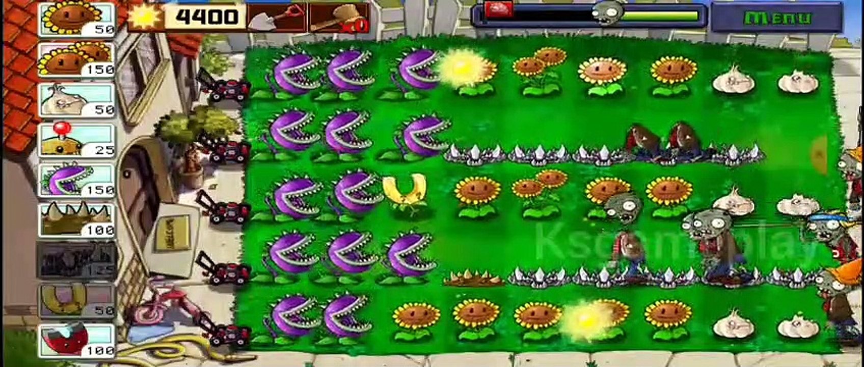 Spikeweeds and Spikerock fight the zombies | Plants vs zombies