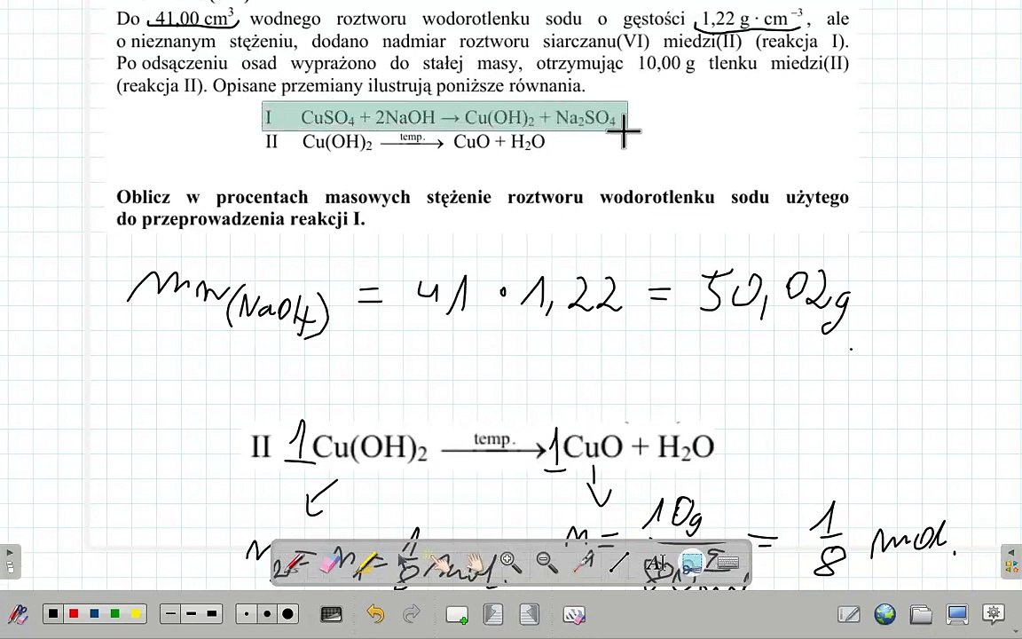 ZADANIE 2 CKE 2015 PRZYKŁADOWY STĘŻENIE % I STECHIOMETRIA. #chemia #chemistry