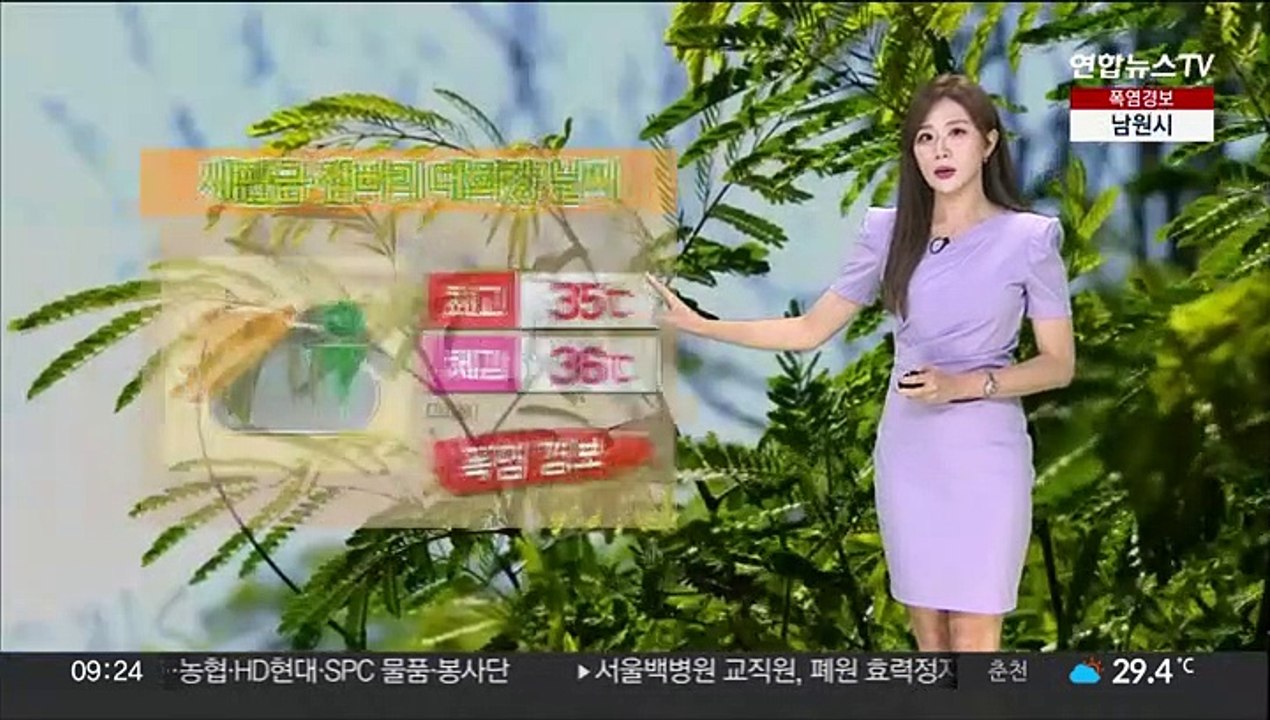 [날씨] 휴일 체감 35도↑ 찜통더위 속 요란한 소나기