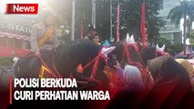 Polisi Berkuda Curi Perhati Warga di CFD Bundaran HI