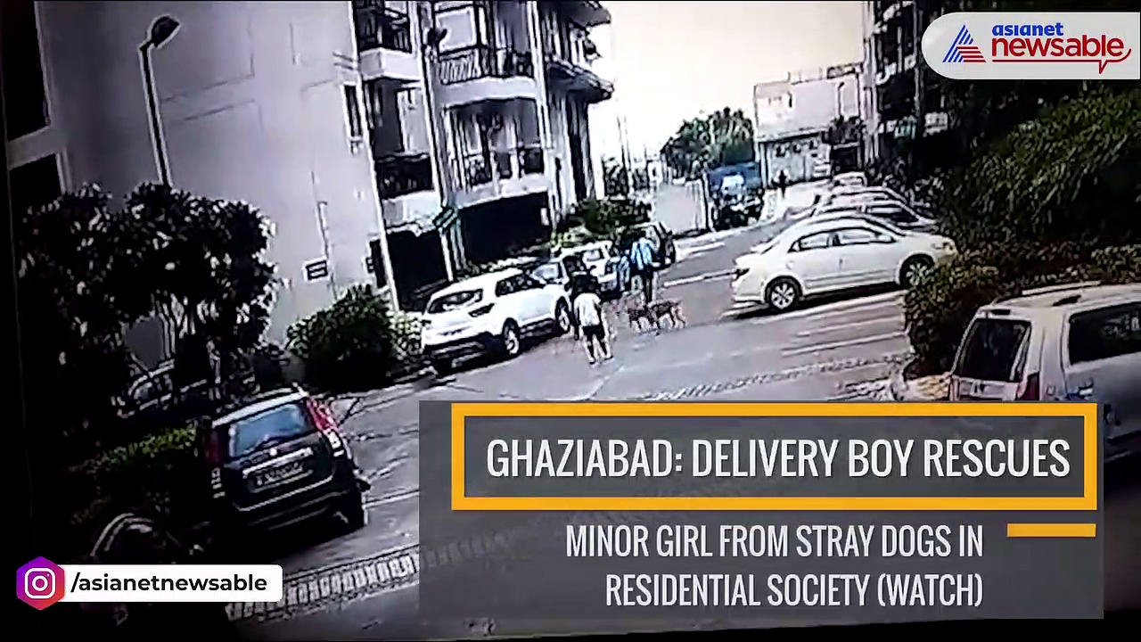 Ghaziabad: Delivery boy rescues minor girl from stray dogs in residential society
