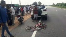 Accident : कार की टक्कर से साइकिल सवार की मौत. Video