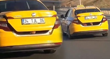Taksi bagajında tehlikeli yolculuk görüntülendi