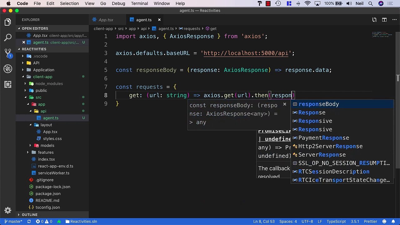 Axios (Legacy) - Setting up the agent.ts file