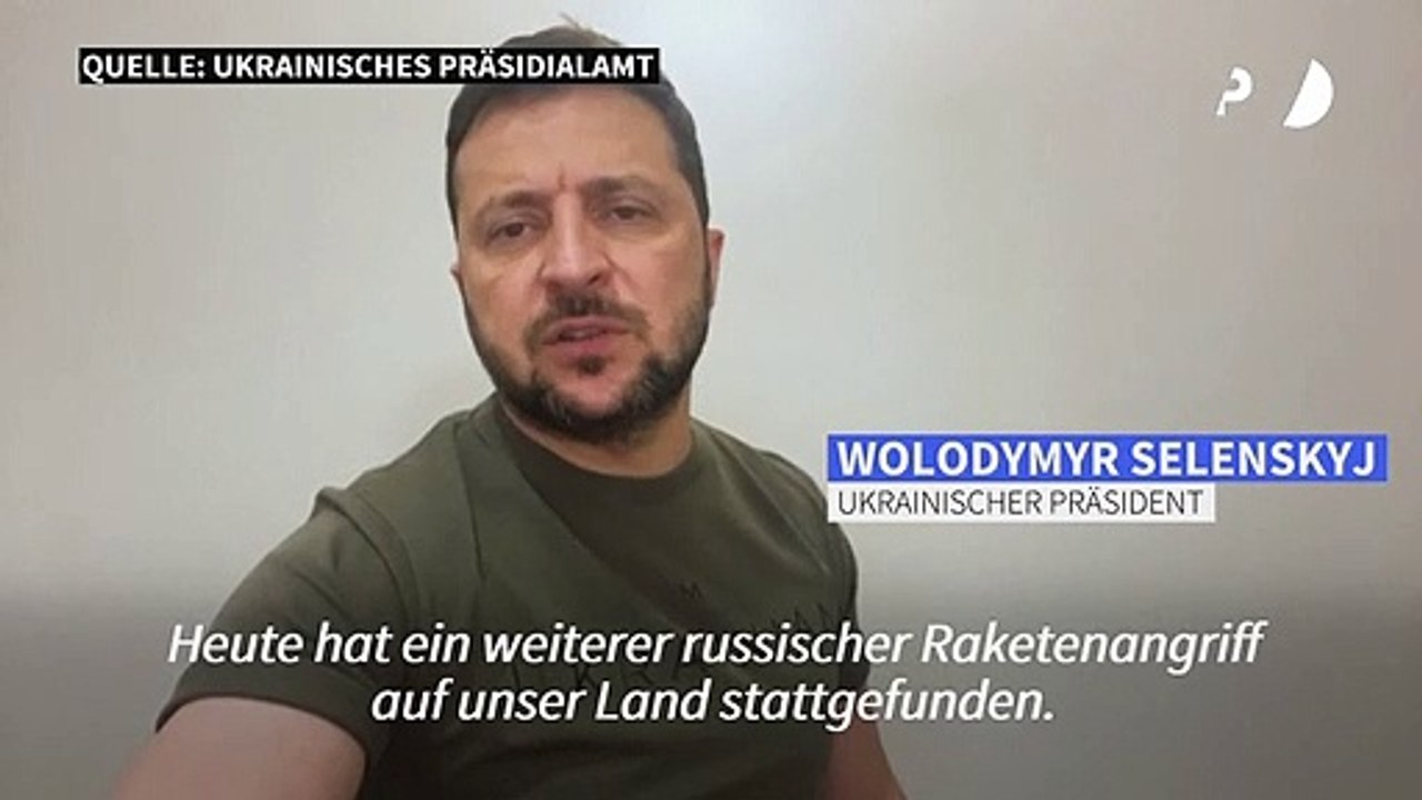 Selenskyj: Turbinenfabrik von Raketen getroffen