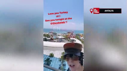 Antalya'ya gelen ABD'li şarkıcı LP'den 'Love you Turkey' paylaşımı