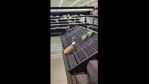 Japanese supermarket shelves empty after Typhoon Khanun returns