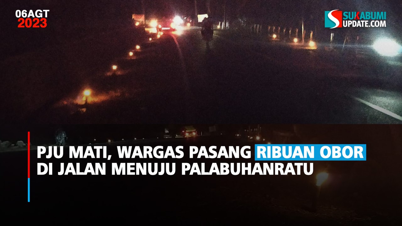 PJU Mati, Wargas Pasang Ribuan Obor di Jalan Menuju Palabuhanratu