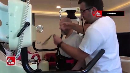 Samsun'da yatalak geldiği hastaneden yürüyerek çıktı