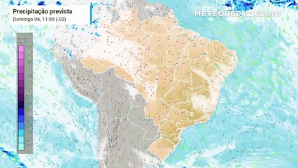 Previsão de chuvas e nebulosidade