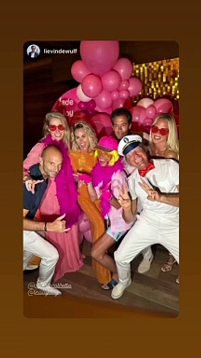 Fête d'anniversaire organisée au "Enjoy St-Barth" sur le thème de Barbie pour Jade et Joy Hallyday le 5 août 2023.