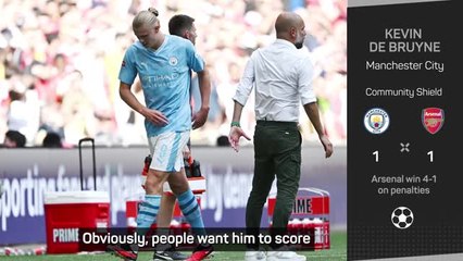 Download Video: De Bruyne 'not worried in the slightest' about Haaland after Community Shield defeat