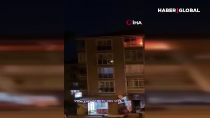 Ankara'da 4 katlı apartmanda korkutan yangın 