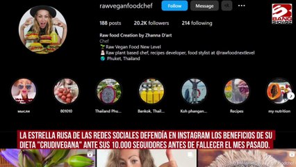 La influencer vegana Zhanna Samsonova muere de inanición