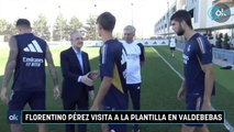 Florentino Pérez visita a la plantilla en Valdebebas