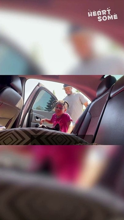 Wholesome Fluffy Surprise: Cute Girl's Car-Inside Cat Delight ||  Heartsome 