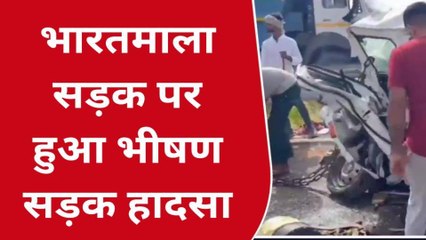 भारतमाला सड़क पर ट्रक वैन की भिड़ंत, दो की मौत, तीन घायल