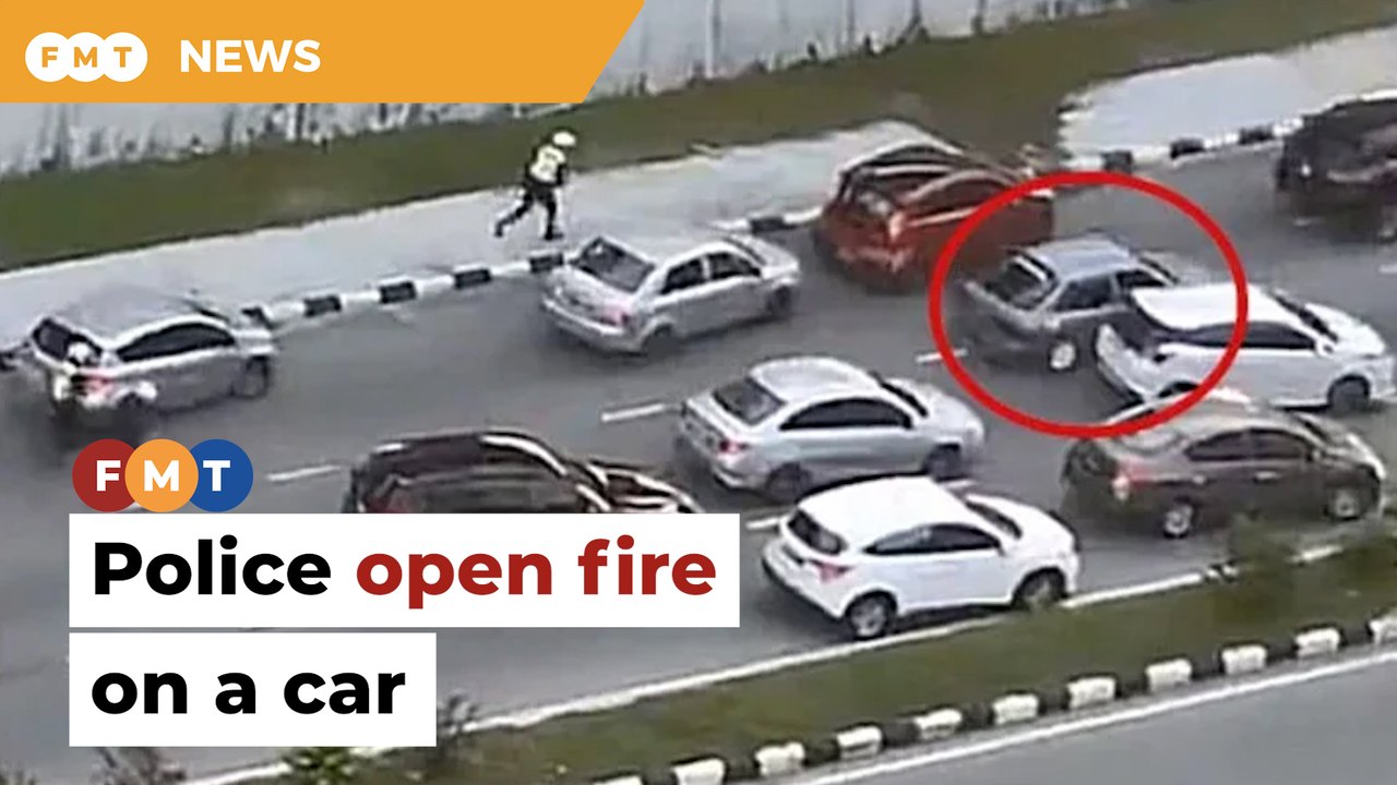 Police open fire after driver rams vehicles in attempt to escape