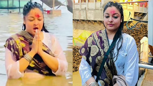 Actress Tanushree Dutta Manikarnika Ghat पर Ganga में डुबकी लगाने पर Troll, 'Skin Allergy के लिए'…