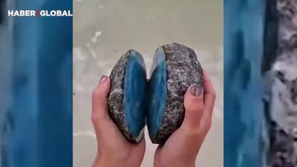 Sadece Dominik'te bulunan bu eşsiz taşın görüntüleri gündem oldu