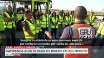 Pipas, balões e drones: Campanha alerta para os riscos em aeroporto