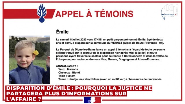 Disparition d'Émile : pourquoi la Justice ne partagera plus d'informations sur l'affaire ?