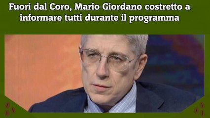 Fuori dal Coro, Mario Giordano costretto a informare tutti durante il programma