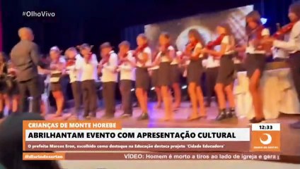 Download Video: Premiado como ‘Melhor Prefeito para Educação’, Marcos Eron se emociona com show das crianças de Horebe