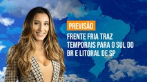 Previsão Brasil - Frente fria traz temporais para o Sul do BR e litoral de SP
