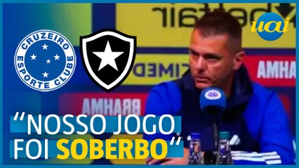 Auxiliar do Cruzeiro destaca atuação ‘soberba’ contra o Botafogo