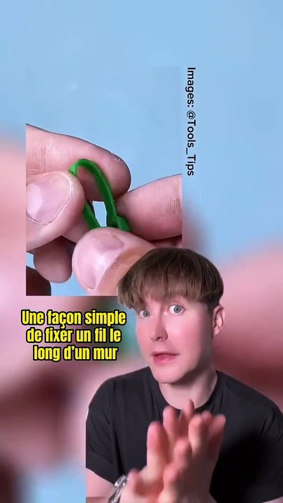 Une façon simple  de fixer un fil le  long d’un mur