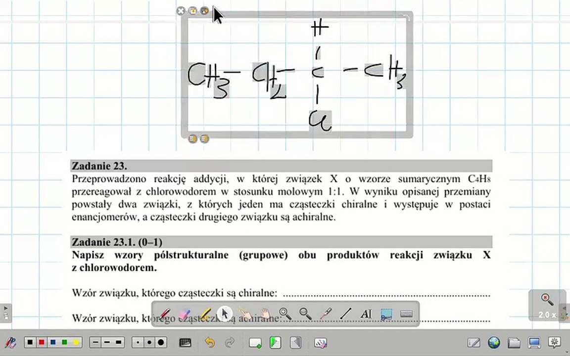 ZADANIE 23 CKE 2020 CZERWIEC(MAJ) ENANCJOMERY I CHIRALNOŚĆ. #chemia #chemistry
