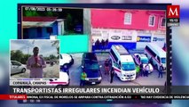 Transporte irregular realiza bloqueo en el municipio de Copainalá, Chiapas