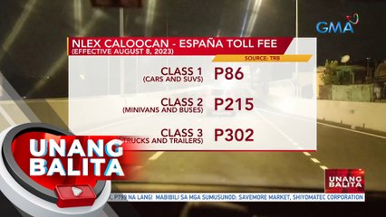 NLEX Caloocan - España, maniningil na ng toll simula ngayong araw | UB