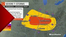 Hail coats the ground as storms pummel the Plains