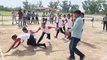 Players showed tricks in the sports grounds