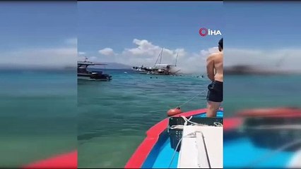 İzmir'de dehşet; tur teknesi alev aldı denize atlayarak kurtuldular