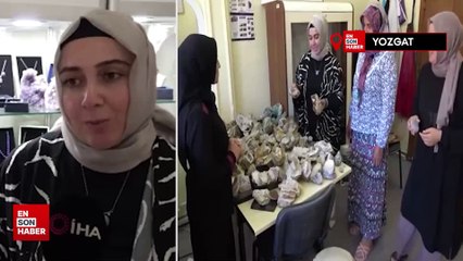 Yozgatlı kadınlar değerli taşları takıya dönüştürüyor
