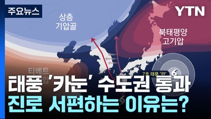 [날씨] 태풍 '카눈' 수도권 통과...진로 서편하는 이유는? / YTN