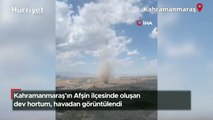 Kahramanmaraş’ın Afşin ilçesinde oluşan dev hortum, havadan görüntülendi