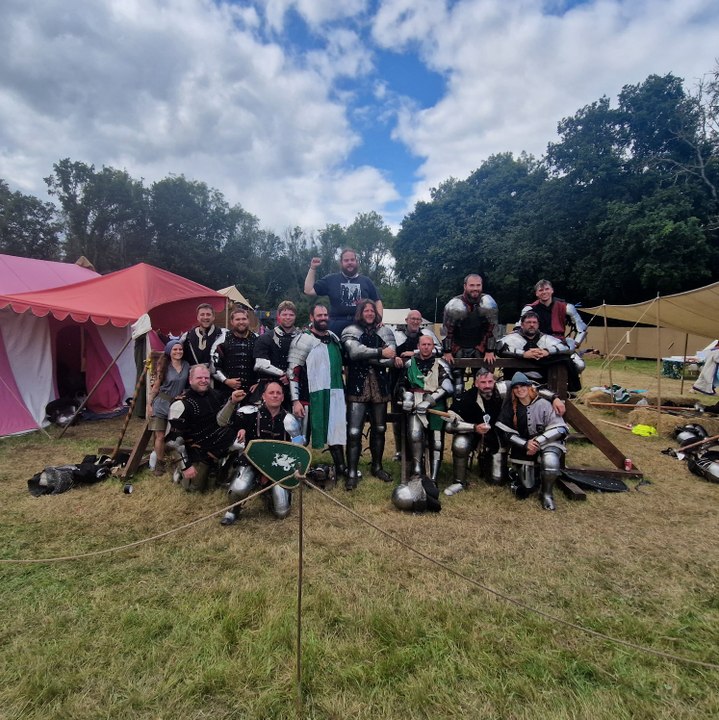 Medieval Sports Combat at Loxwood Joust 2023 with two members of the Invicta medieval combat group
