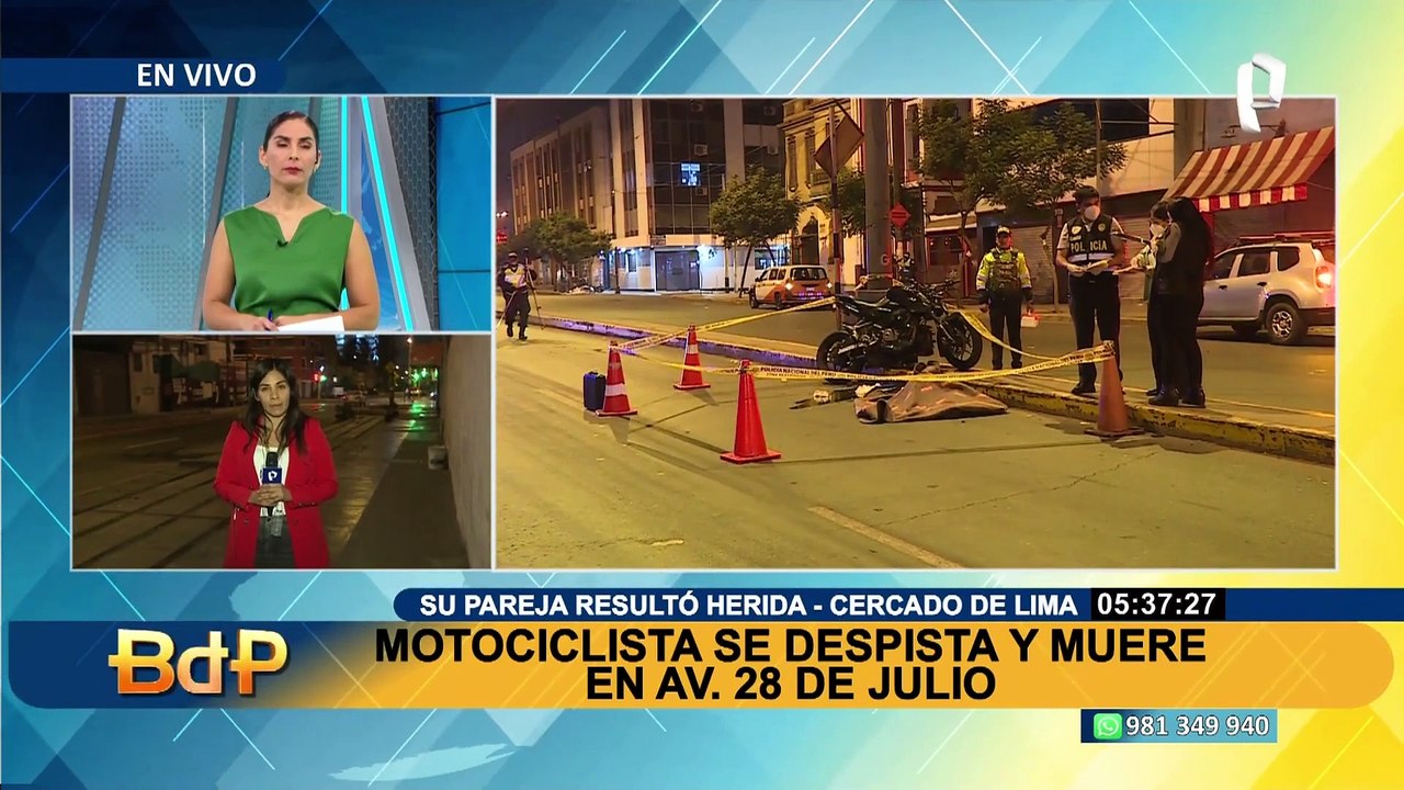 Cercado de Lima: motociclista pierde la vida tras impactar contra poste de luz