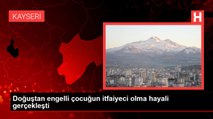 Doğuştan engelli çocuğun itfaiyeci olma hayali gerçekleşti